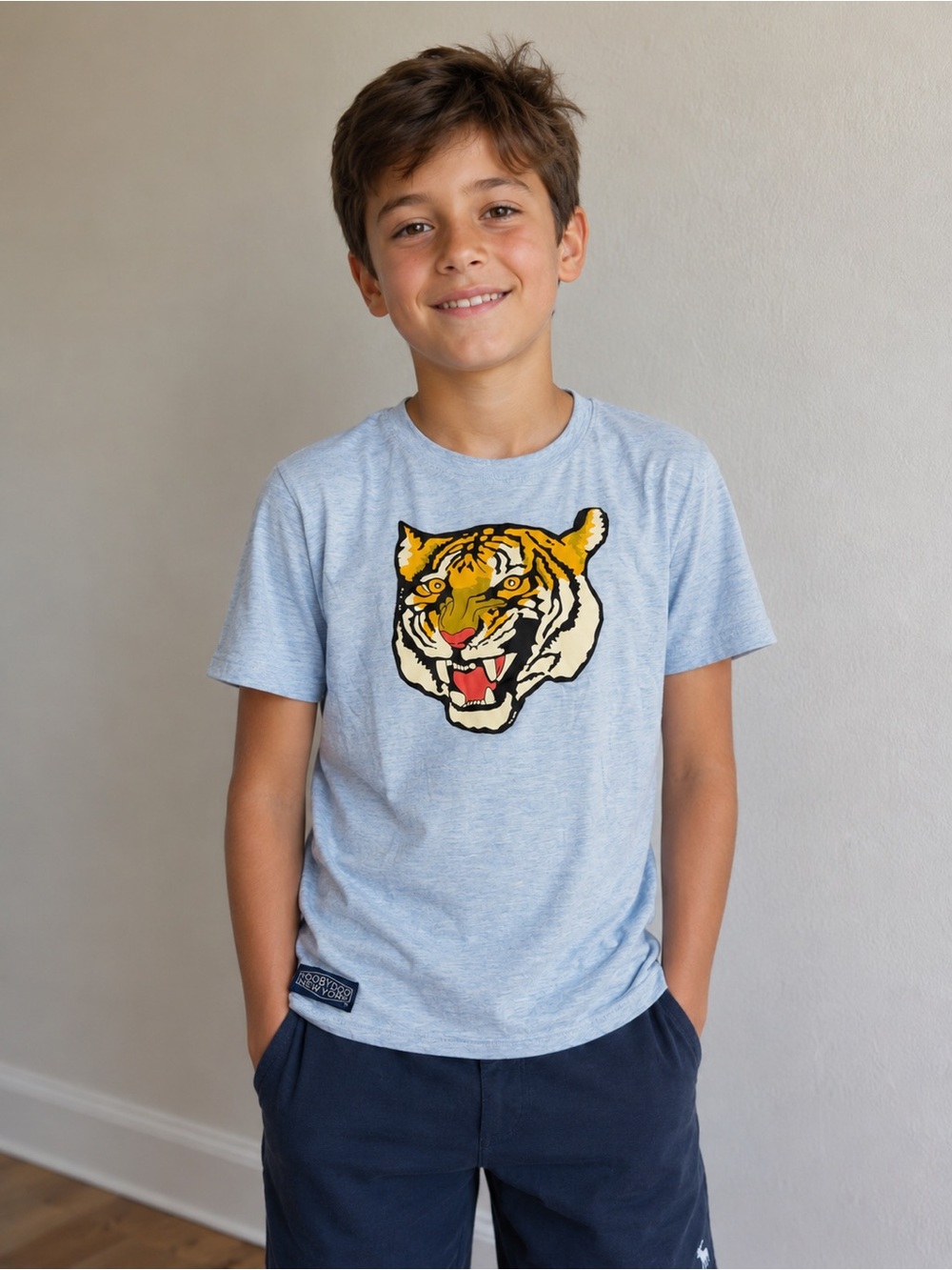NEW • Toobydoo • Light Blue Tiger Face Graphic Tee 10 Years